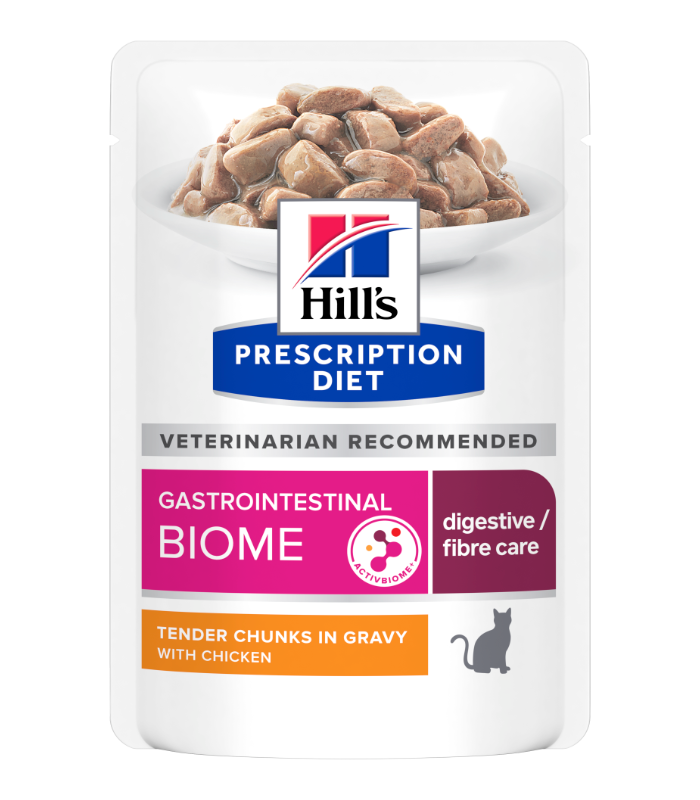 Hill's PRESCRIPTION DIET Gastrointestinal Biome vådfoder til katte med kylling 12x85g portionsposer