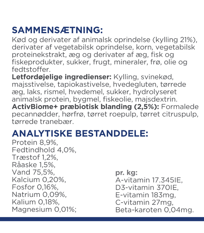 Hill's PRESCRIPTION DIET Gastrointestinal Biome vådfoder til katte med kylling 12x85g portionsposer