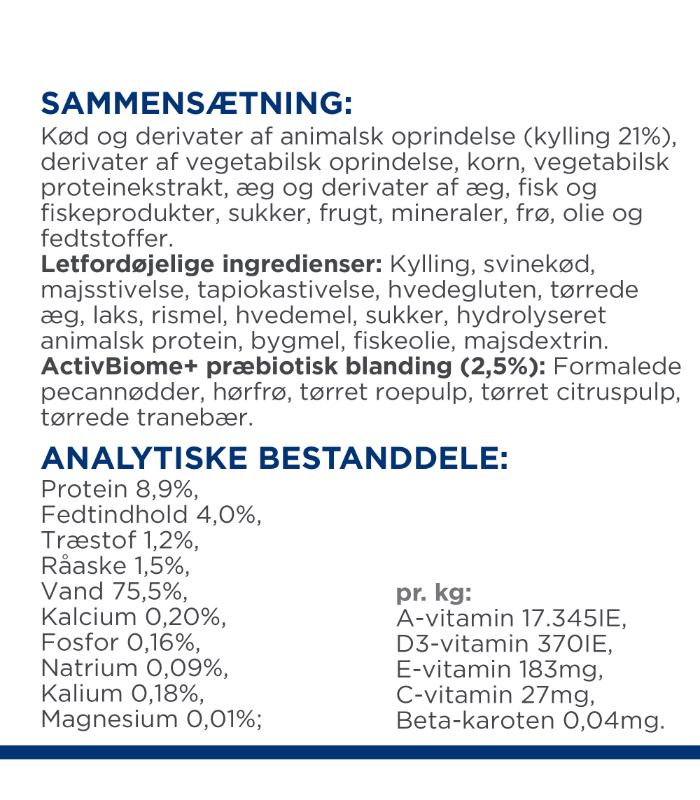 Hill's PRESCRIPTION DIET Gastrointestinal Biome vådfoder til katte med kylling 12x85g portionsposer