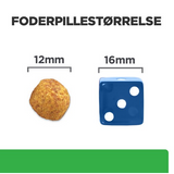 Et billede af en terning og et stykke brød, der viser brugen af Hills Prescription Diet r/d Weight Reduction tørfoder til hunde med kylling til vægtreduktion.