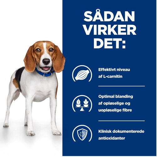 Sadan vikker det Hills Prescription Diet r/d Weight Reduction tørfoder til hunde med kylling, og tørfoder til hunde med kylling, som er ideelt til r/d Weight Reduction.