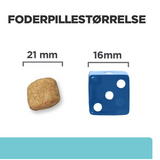 Et billede af en terning og et stykke brød, der fremhæver Hill's PRESCRIPTION DIET t/d Mini Dental Care tørfoder til hunde med kylling 3 kg positur for tandsundhed og fremme Hills Prescription Diet.