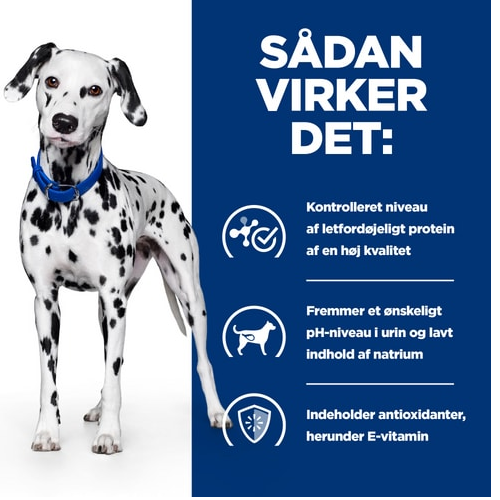 Beskrivelse: Sådan påvirker Hill's PRESCRTION DIET u/d vådfoder til hunde 370g dåse fra Hills Prescription Diet hundens blæresundhed.