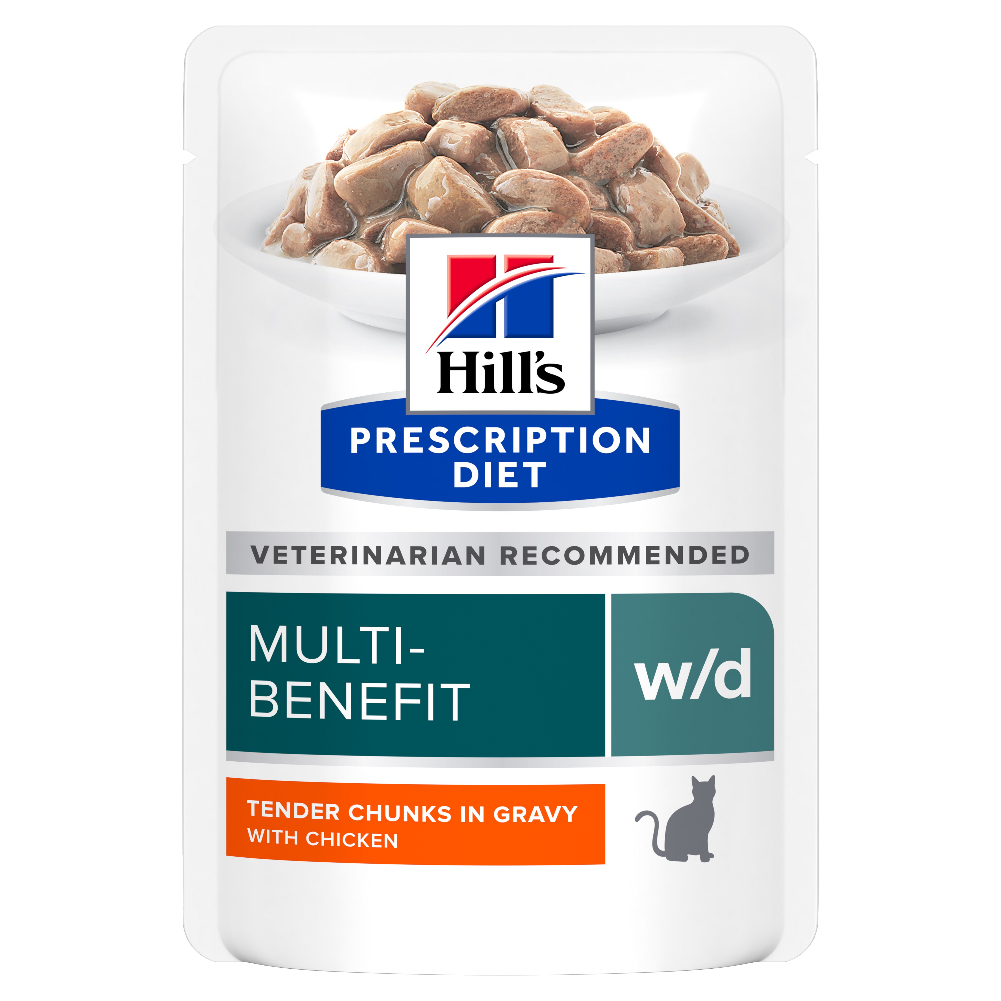 Hill’s PRESCRIPTION DIET w/d Multi-Benefit vådfoder til katte med kylling – 12x85g