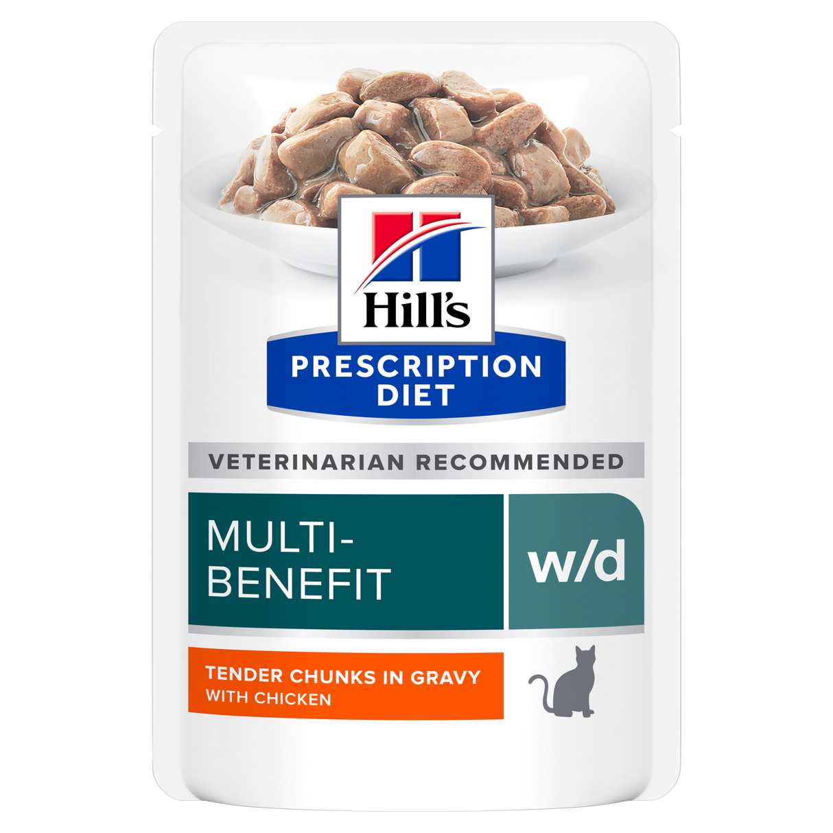 Hill's PRESCRIPTION DIET w/d kattefoder med kylling 12x85g potionsposer