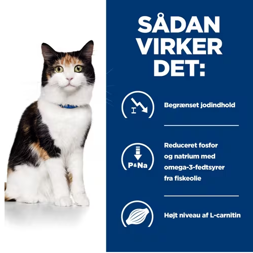 Kattefoderet Hill's PRESCRIPTION DIET y/d Thyroid Care tørfoder til katte fra Hills Prescription Diet er designet til at hjælpe med at regulere skjoldbruskkirtelf.