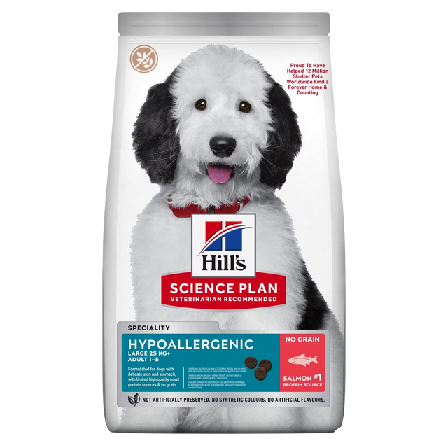Hill's Science Plan - Canine Adult Hypoallergenic med laks til store hunde 12kg