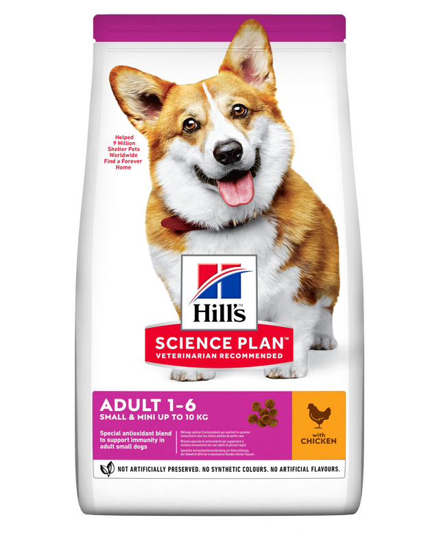 Hills Sciences plan tørfoder til voksne Små & Mindre hunde på 1 til 6 år med kylling og kalkun