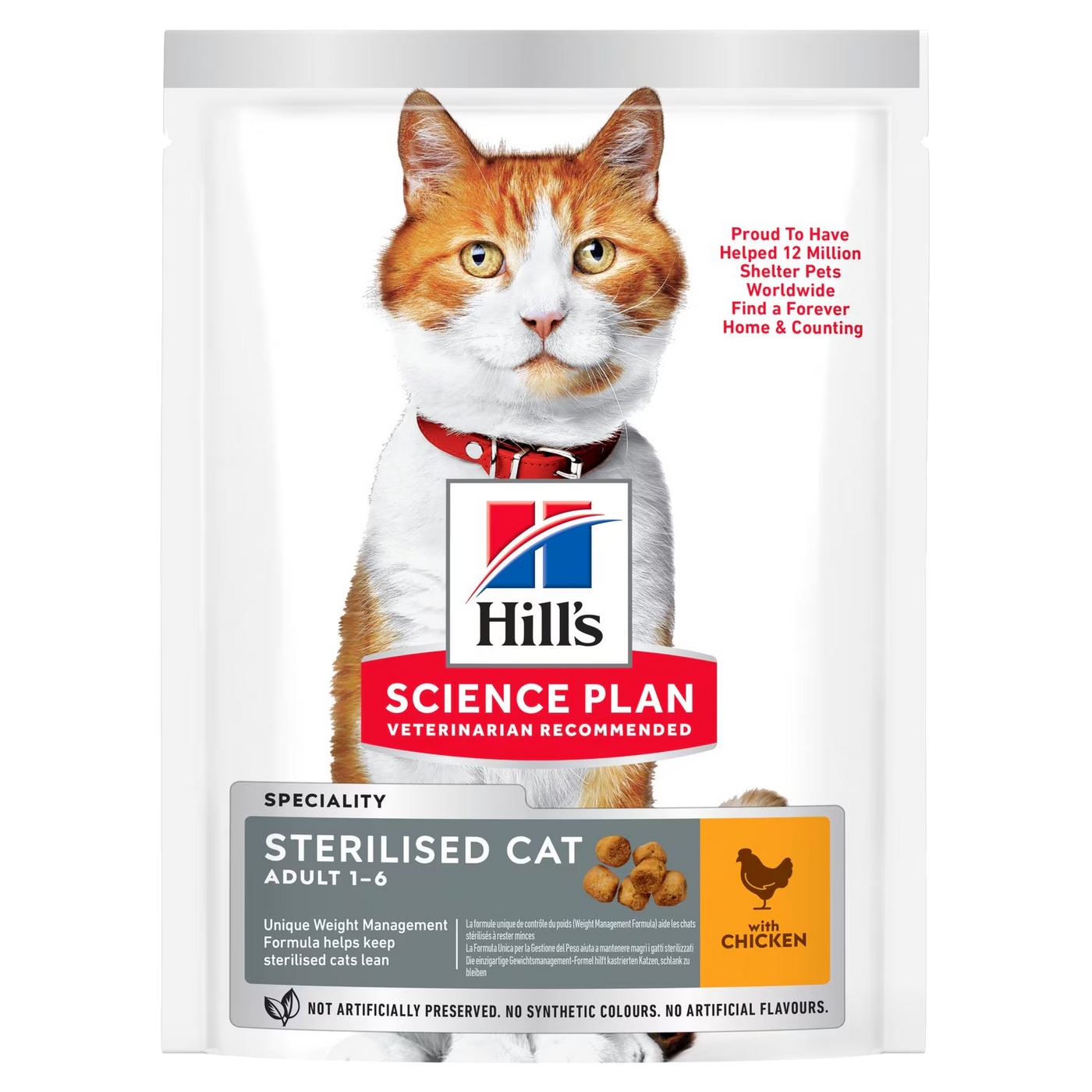 Hill's Sterilised kattemad til katte fra 6 mdr til 6 år vælg mellem Kylling, Tun, And