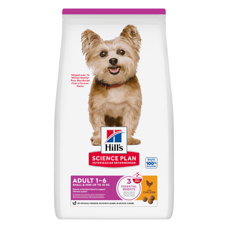 Hills Sciences plan tørfoder til voksne Små & Mindre hunde på 1 til 6 år med kylling og kalkun