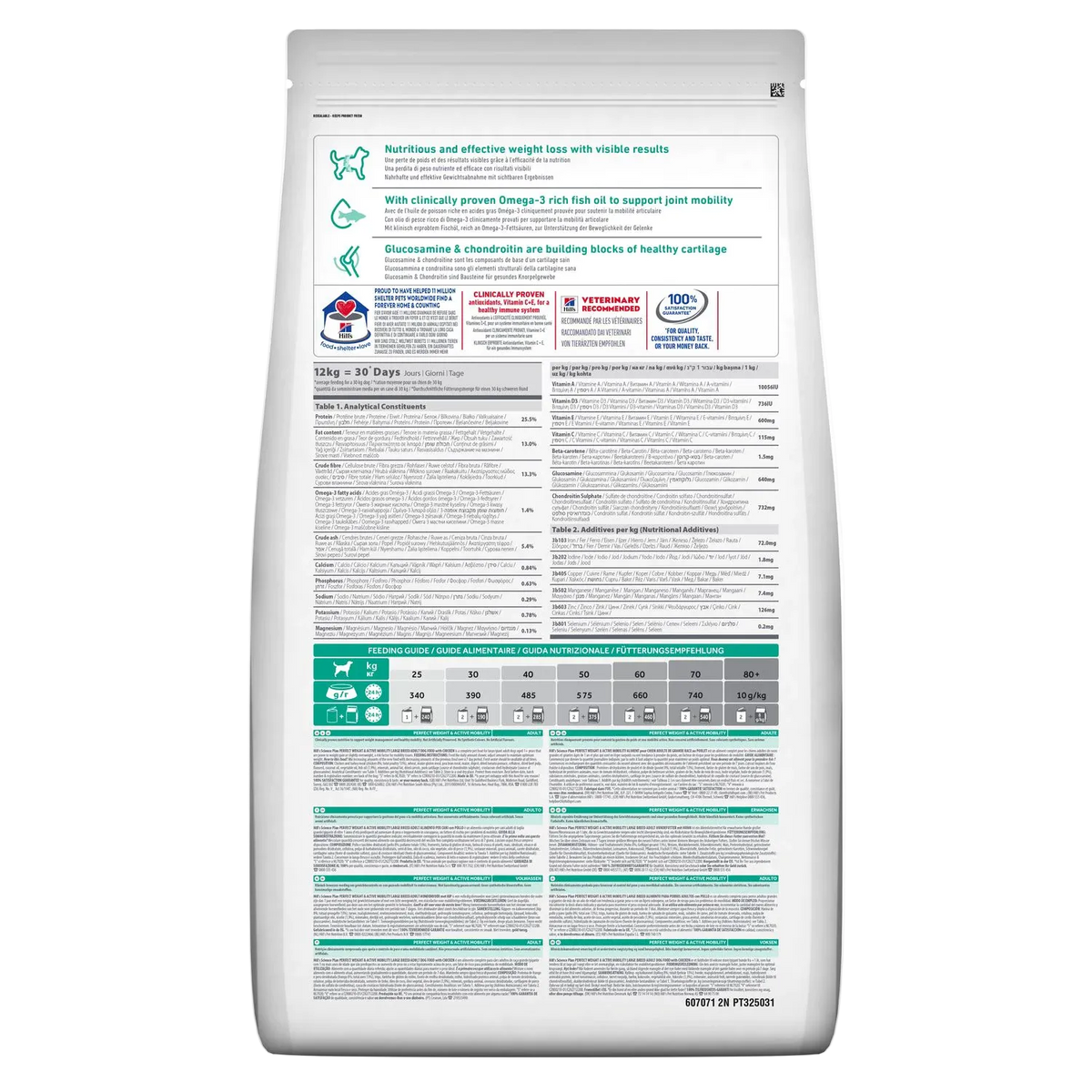 Hills tørfoder perfect weight & mobility 12kg. Til voksne store hunde