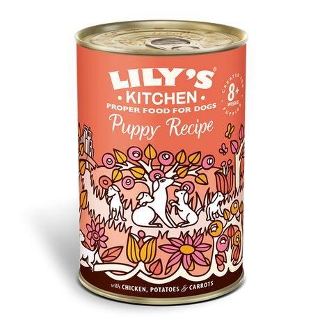 Lily's Kitchen med kylling til hvalpe | Chicken Dinner for Puppies Dåser af 400g