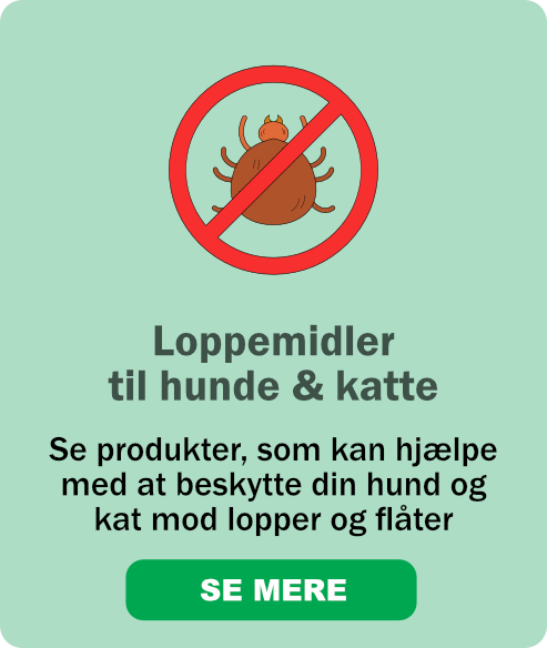 Se produkter, som kan hjælpe
med at beskytte din hund og kat mod lopper og flåter