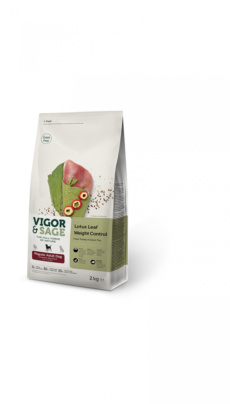 Vigor & Sage Lotus Leaf Weight Control Adult Dog – kornfrit slankefoder til hunde