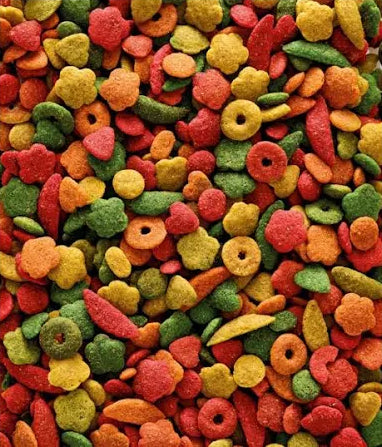 Sådan ser de farvet pellets ud fra Nutribird P15 Tropical