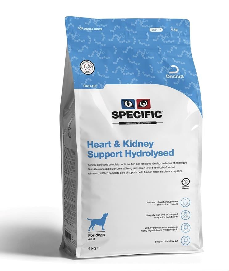 4 kg Specific CKD-HY Heart & Kidney Support | Nyre- og hjertevenligt hundefoder med hydrolyseret protein