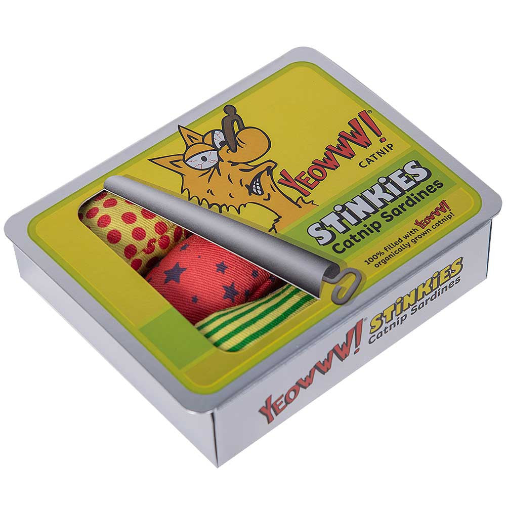 Katte legetøjs fisk med Catnip, Yeowww! Stinkies Catnip Sardines Trio 3-pak