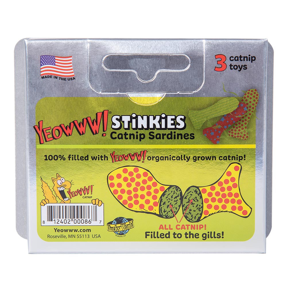 Katte legetøjs fisk med Catnip, Yeowww! Stinkies Catnip Sardines Trio 3-pak