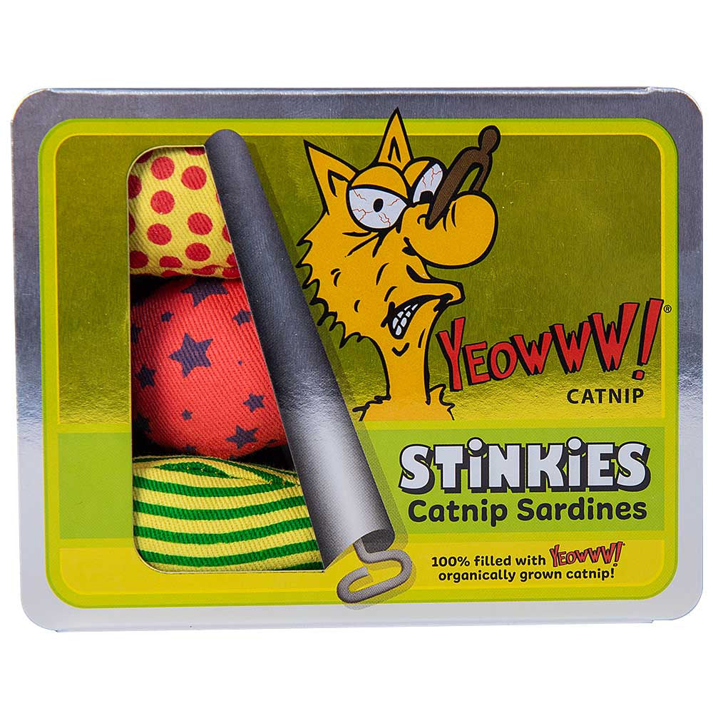 Katte legetøjs fisk med Catnip, Yeowww! Stinkies Catnip Sardines Trio 3-pak