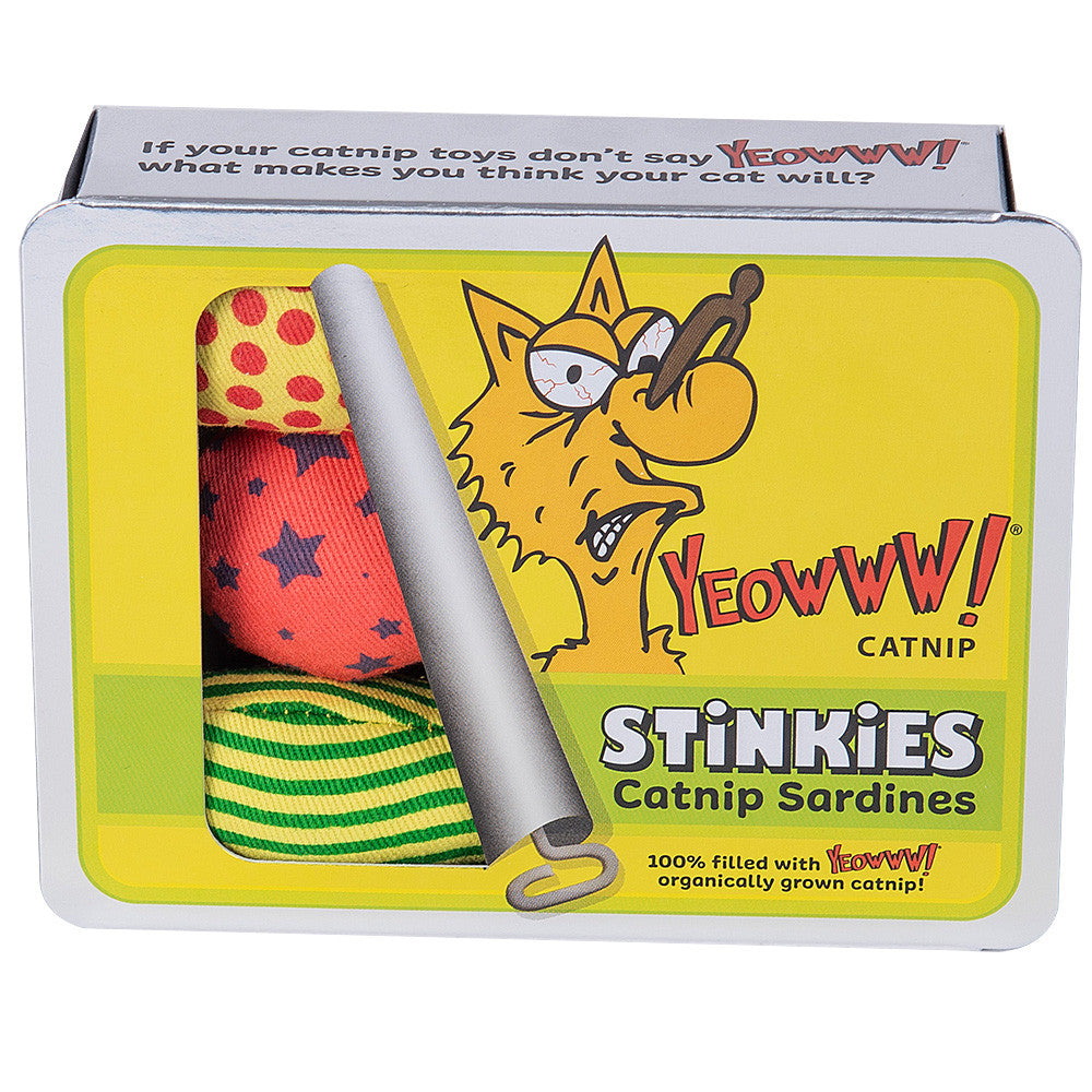 Katte legetøjs fisk med Catnip, Yeowww! Stinkies Catnip Sardines Trio 3-pak