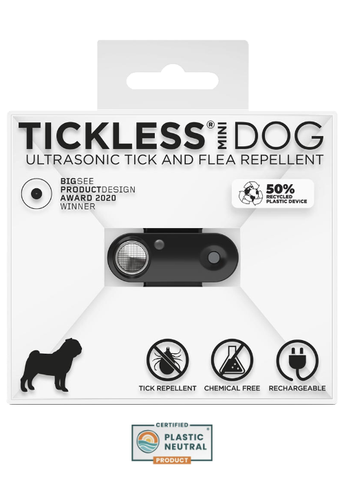 TICKLESS MINI, SORT (GENOPLADELIG) | 100% GIFTFRI BESKYTTELSE MOD FLÅTER OG LOPPER