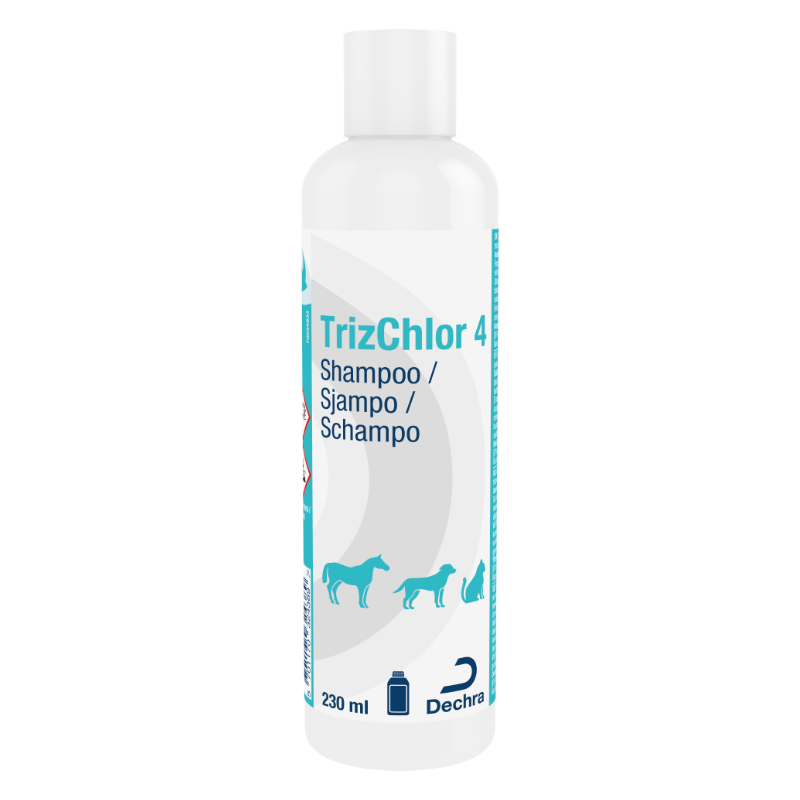 TrizChlor 4 Shampoo 230ml -  klorhexidinshampoo til hunde med hudinfektioner
