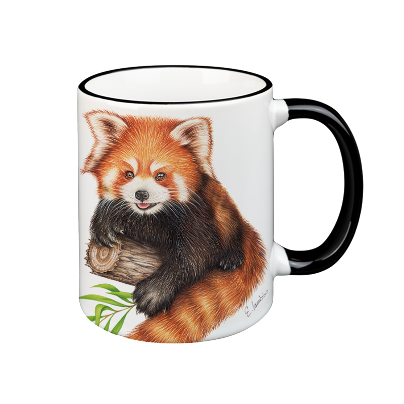 Kop med RØD PANDA - keramik