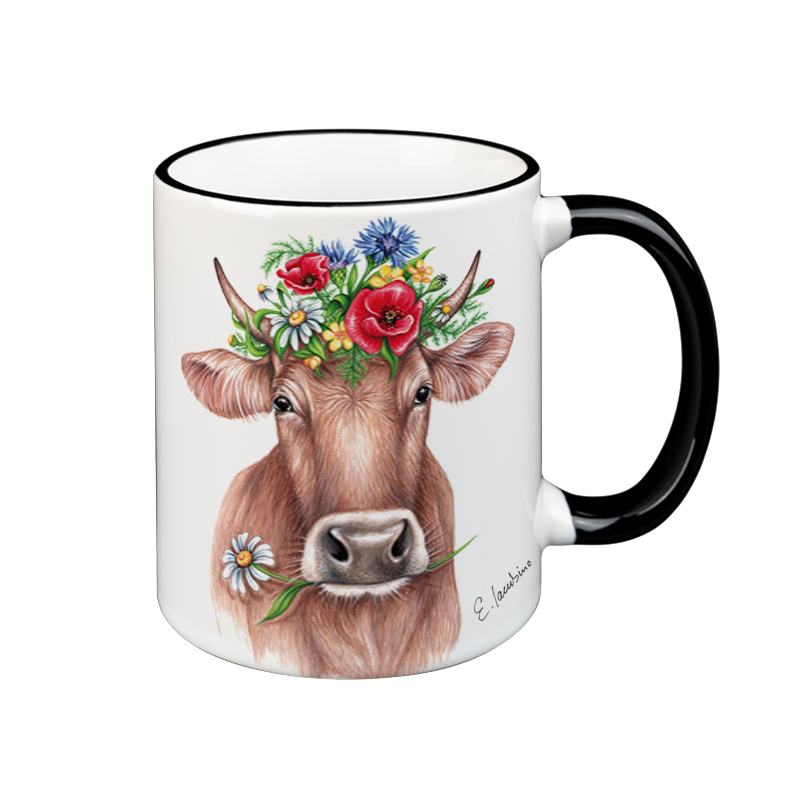 Kop med blomster KO - keramik