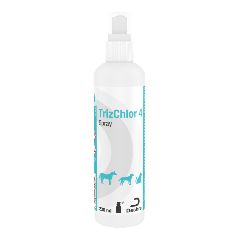 TrizChlor 4 Spray 230ml -  klorhexidin spray til hunde med hudinfektioner