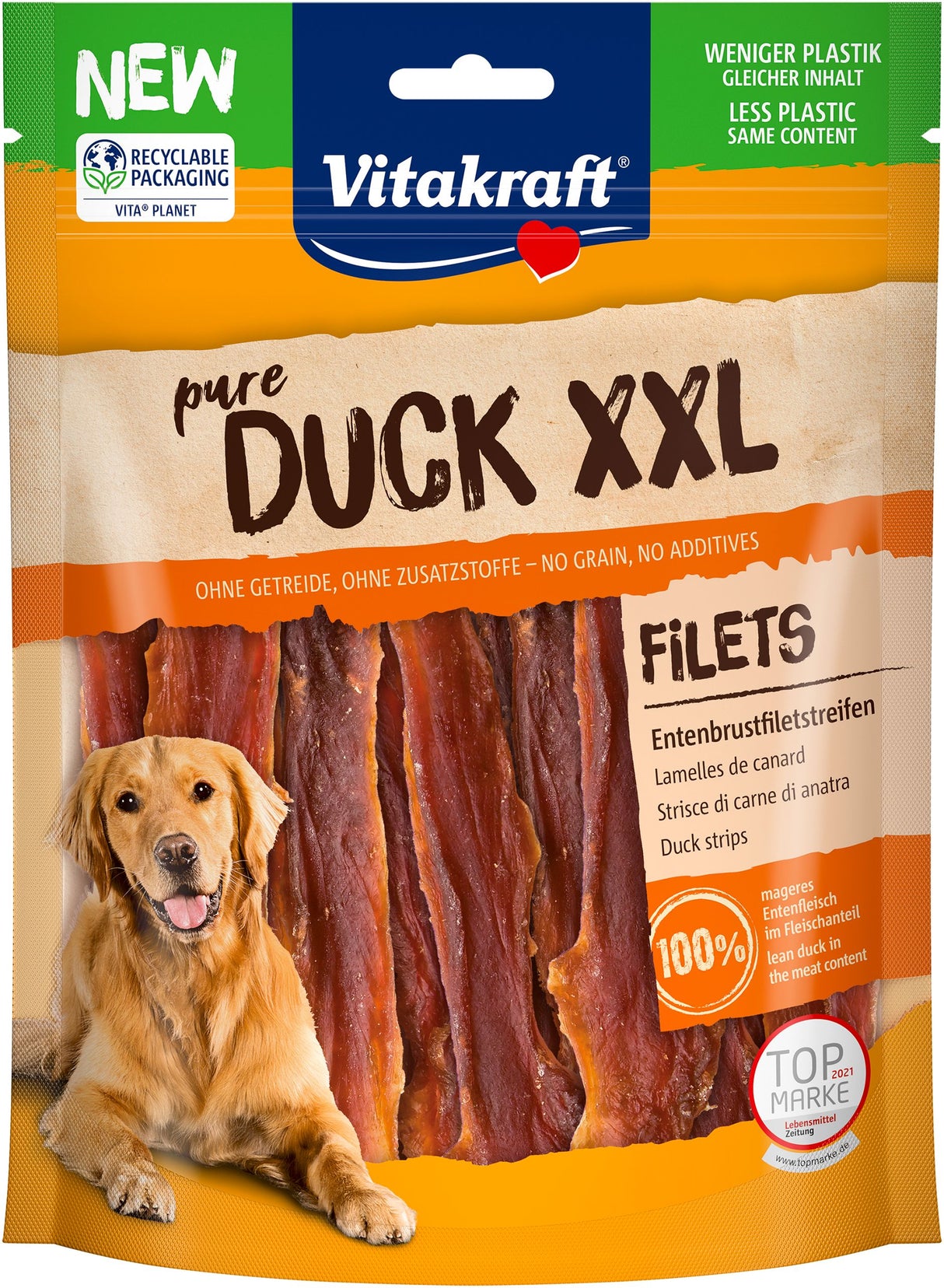 Hundegodbid med And 250G., rent kød - Vitakraft pure duck