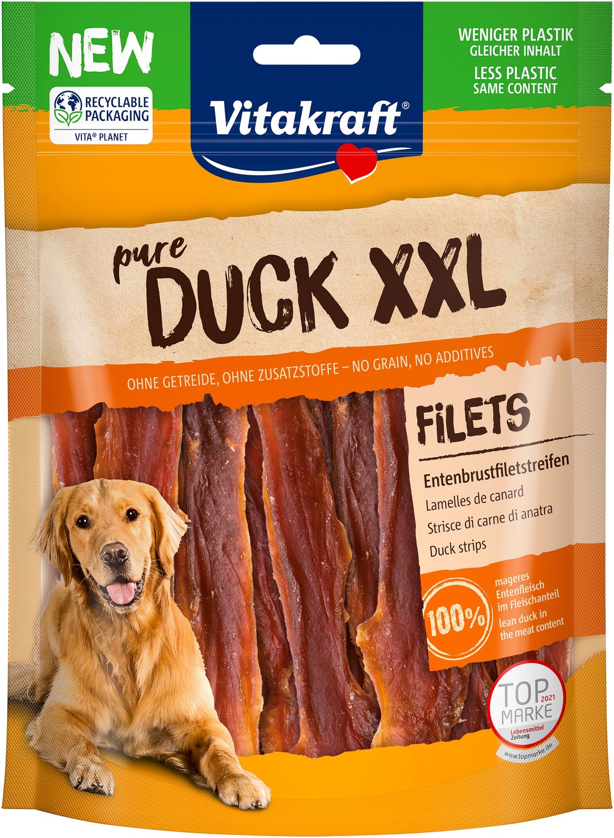 Hundegodbid med And 250G., rent kød - Vitakraft pure duck
