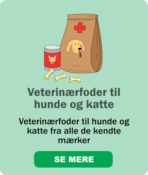 Veterinærfoder til hunde og katte fra alle de kendte mærker