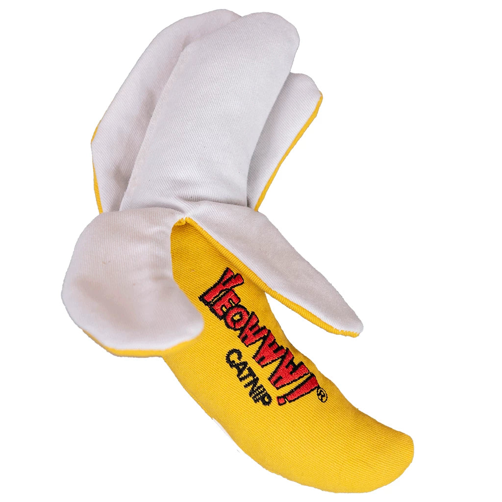 Katte legetøjs banan med Catnip, Yeowww! Chicata Banana Peeled
