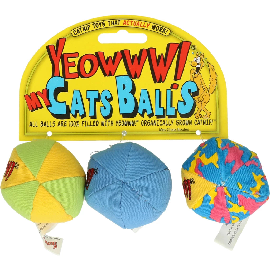 Katte legetøjs bolde med Catnip, Yeowww! My Cats Balls 3-pak