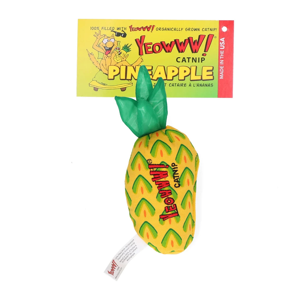 Katte legetøjs ananas med Catnip, Yeowww! Pineapple