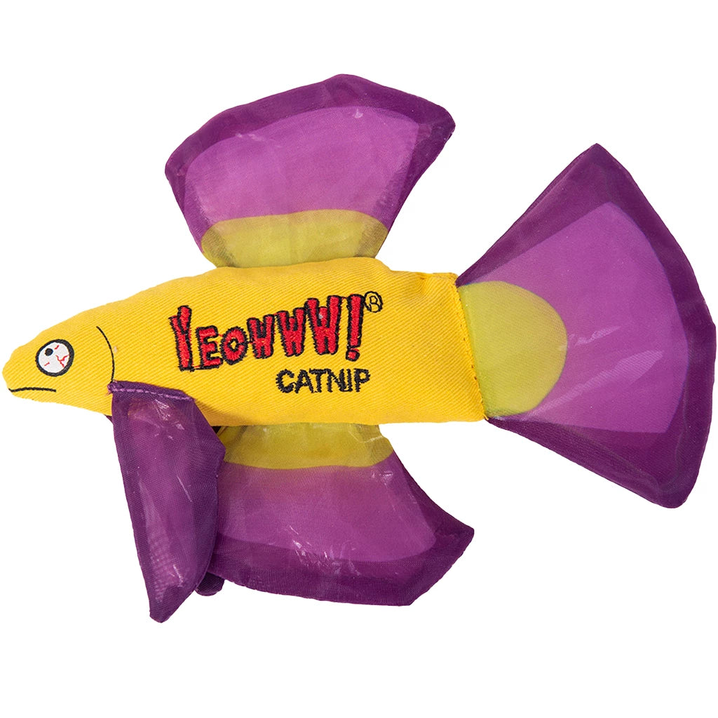 Katte legetøjs kampfisk med Catnip, Yeowww! Mo Betta Fish