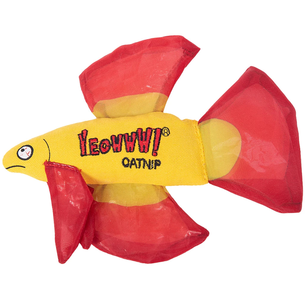Katte legetøjs kampfisk med Catnip, Yeowww! Mo Betta Fish