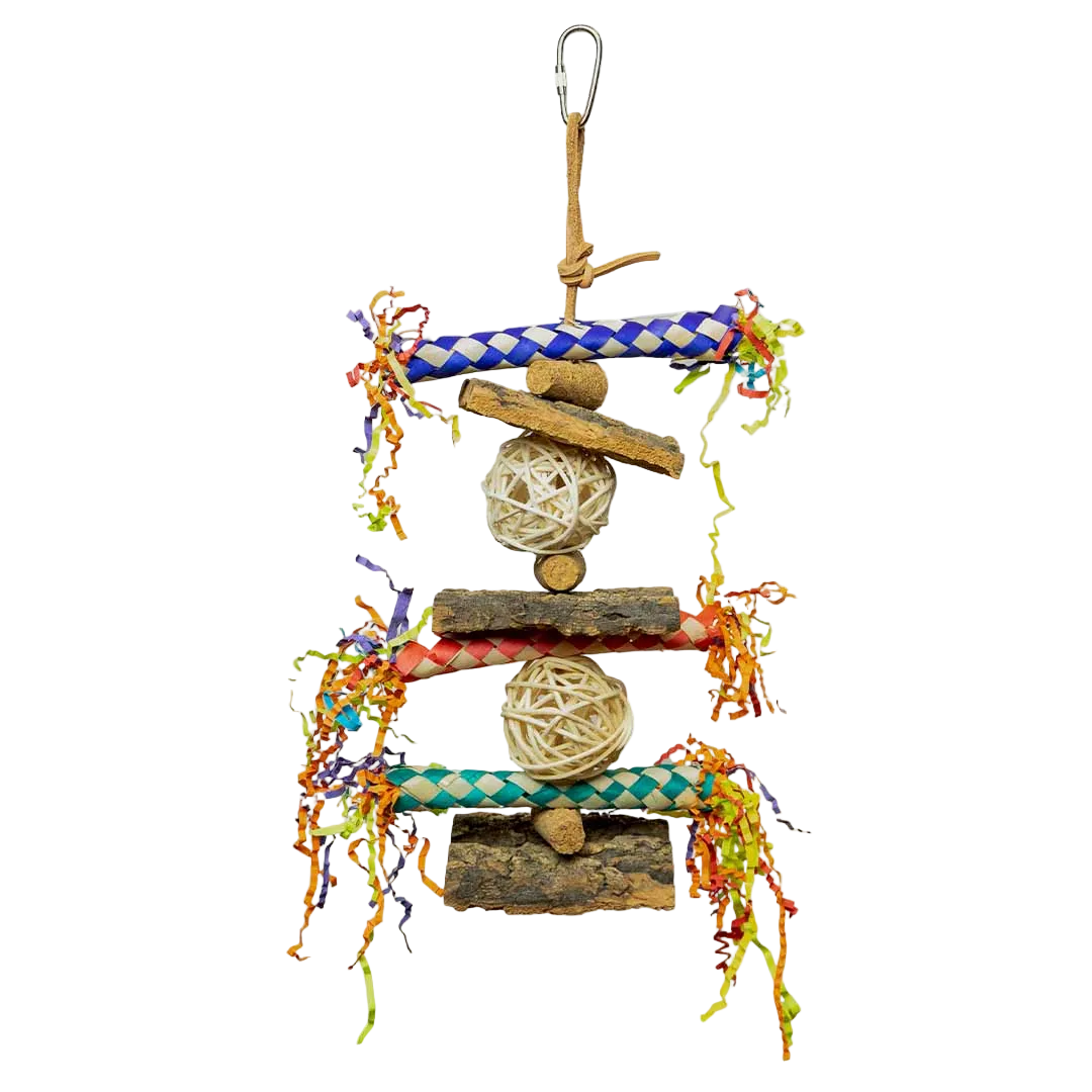 Naturligt korklegetøj til burfugle