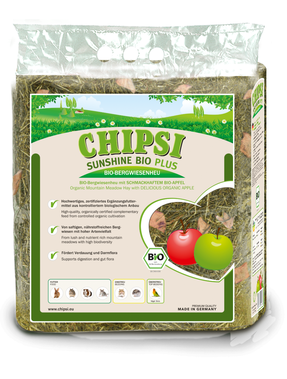 Chipsi Sunshine bio hø, med æble