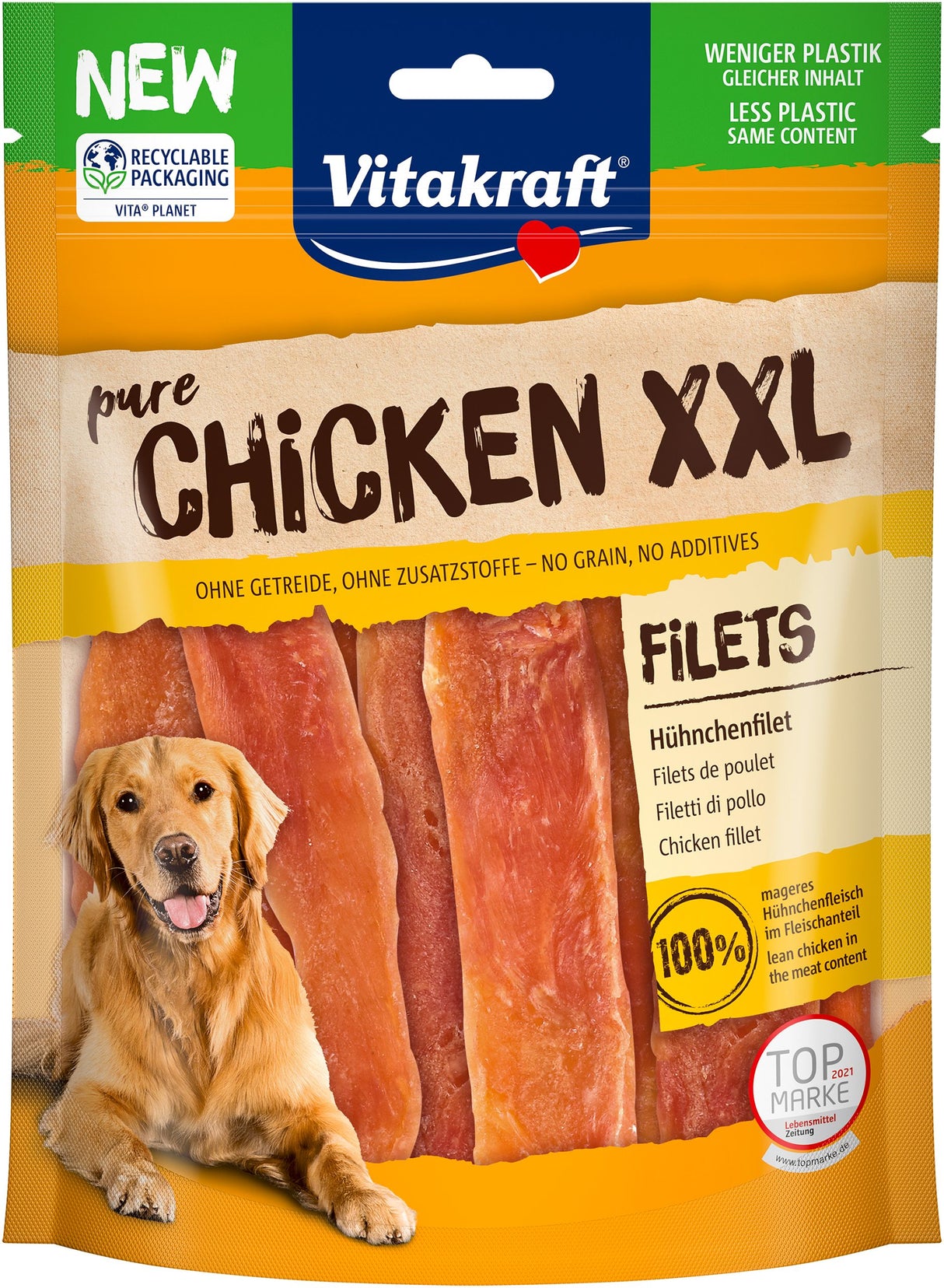 Hundegodbid med Kylling 250G., rent kød - Vitakraft pure chicken