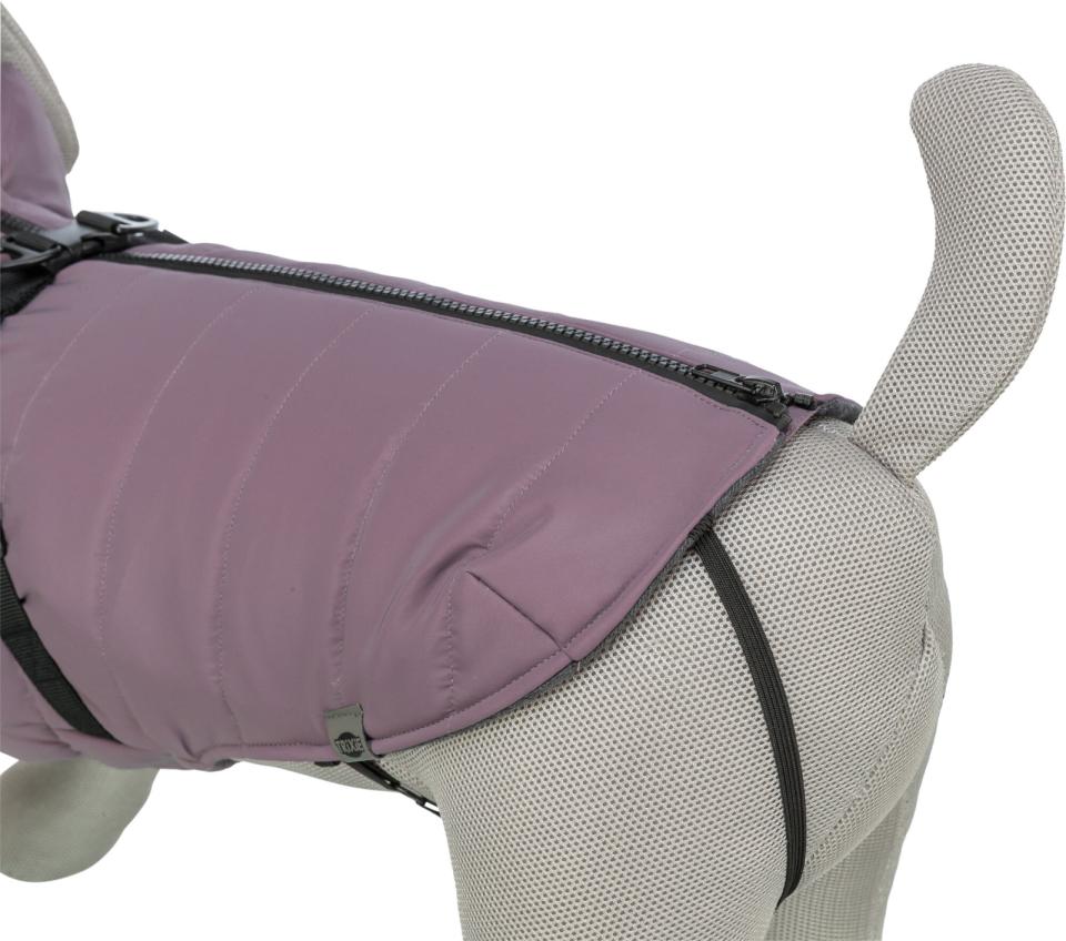Hunde vinterjakke REFLEKS med sele LILLA (varm & vandtæt)