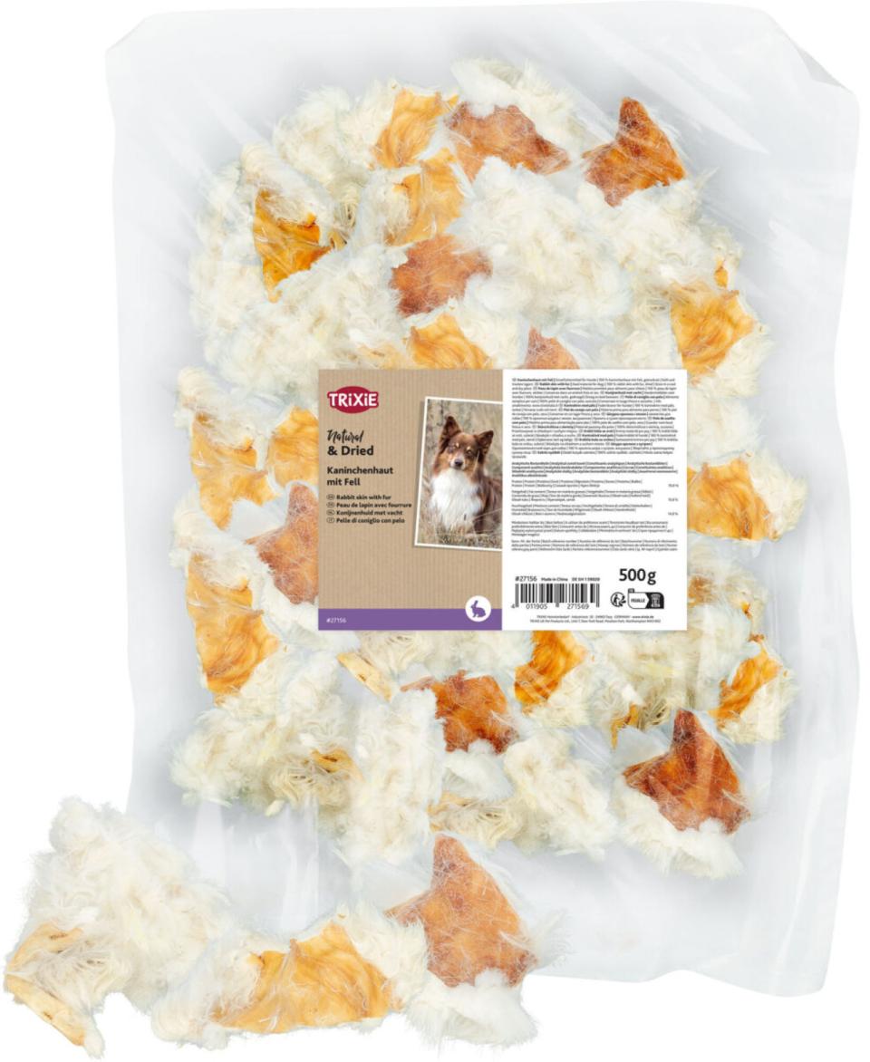 Kaninører med pels 500G - allergivenlig godbid til hunde