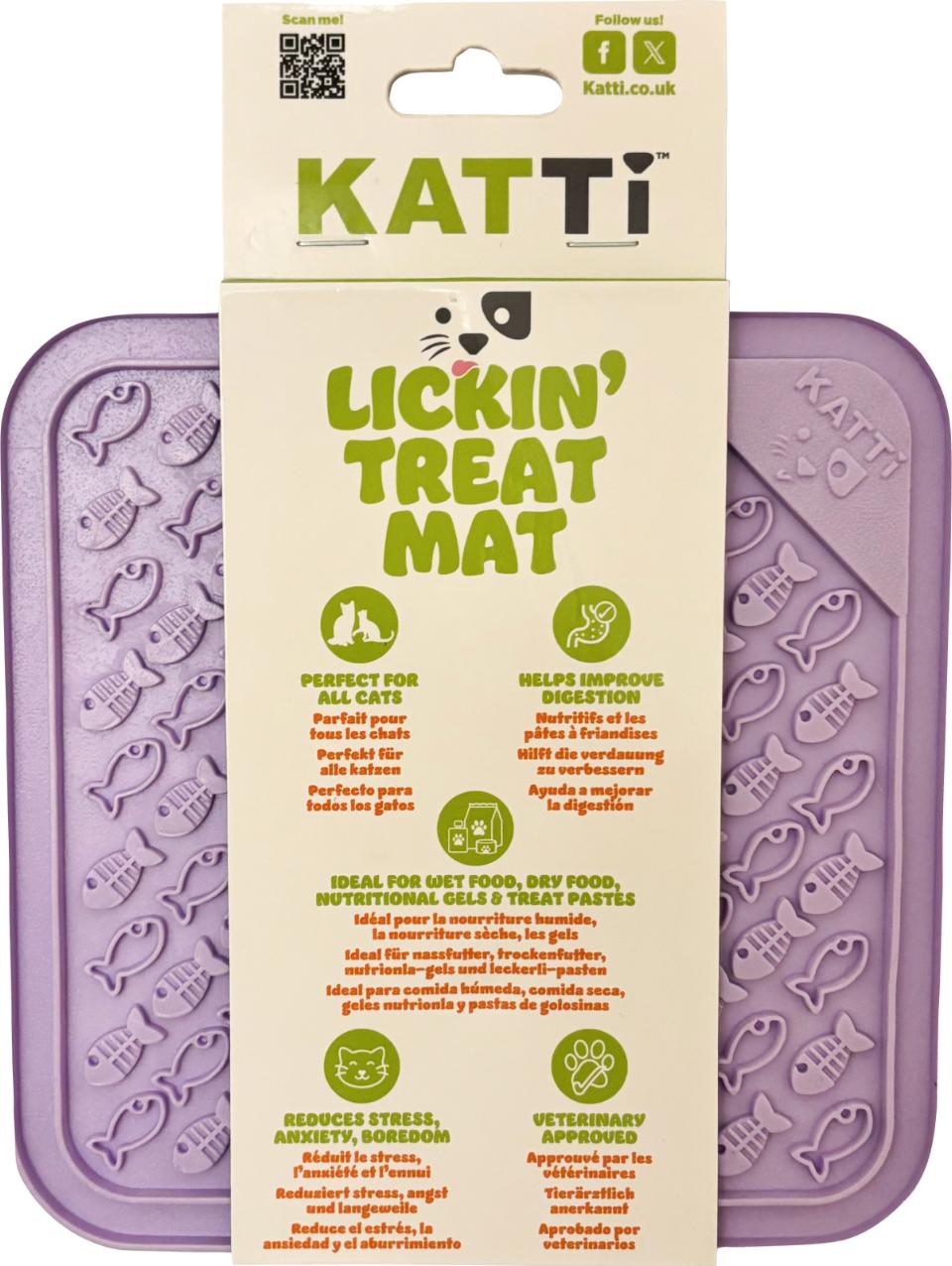 Katte foder slikkemåtte med dupper, Lickin Treat Mat, aktivering til katte