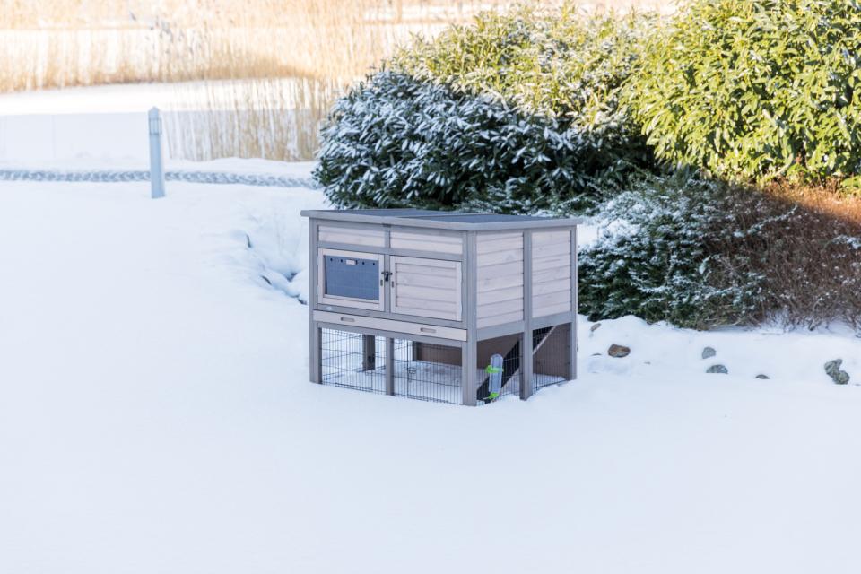 Udendørs Dobbelt isoleret kaninbur XL- B:120 x H:98 x L94 cm - Leveret gratis lige til døren (Copy)