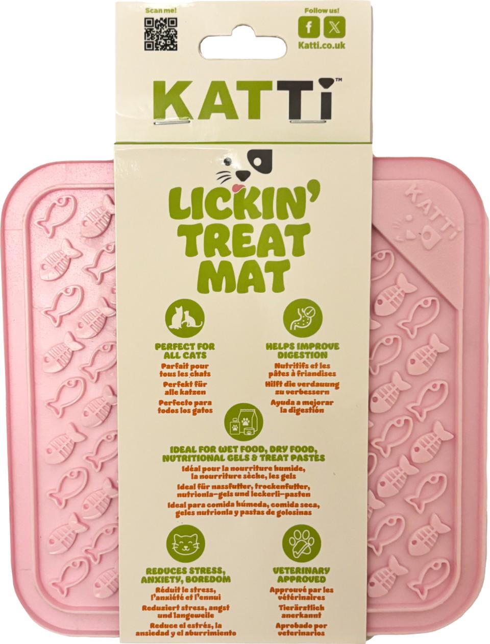 Katte foder slikkemåtte med dupper, Lickin Treat Mat, aktivering til katte