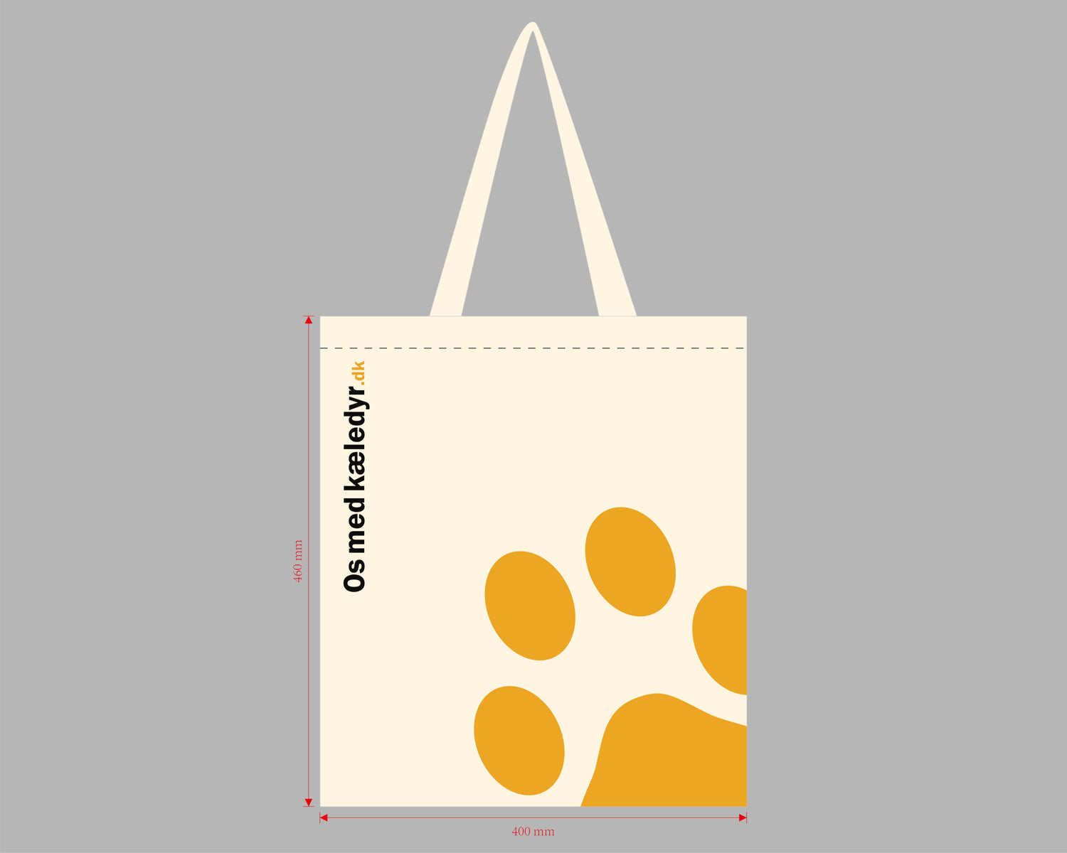 Os med kæledyr - Net - Bomuldsnet med poteaftryk