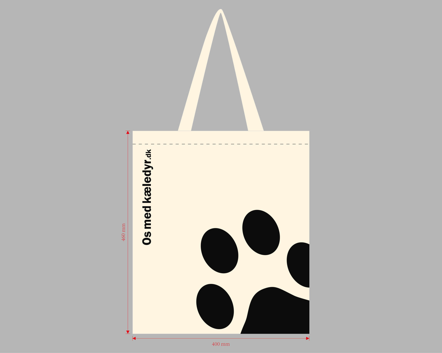 Os med kæledyr - Net - Bomuldsnet med poteaftryk