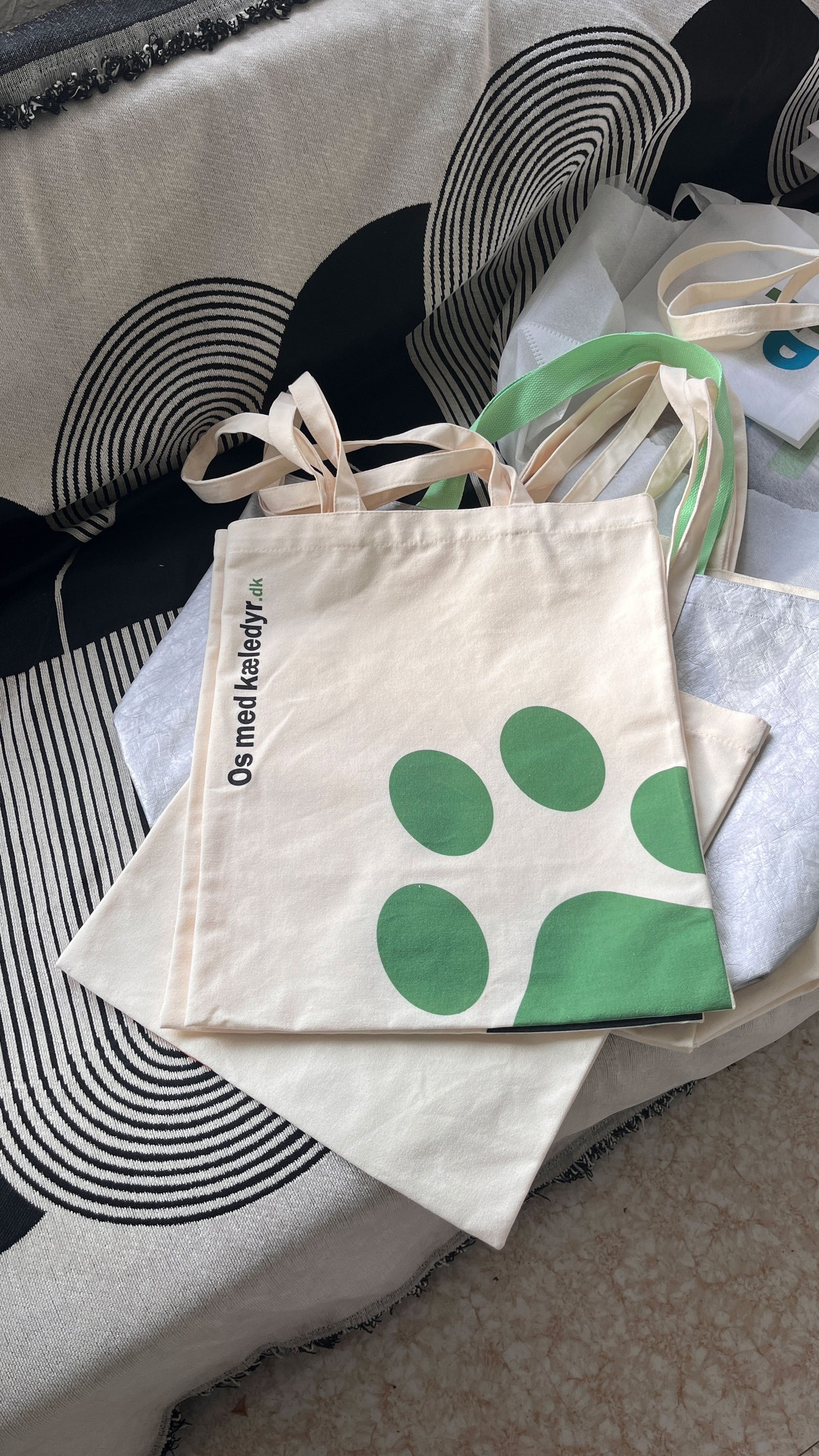 Os med kæledyr - Net - Bomuldsnet med poteaftryk