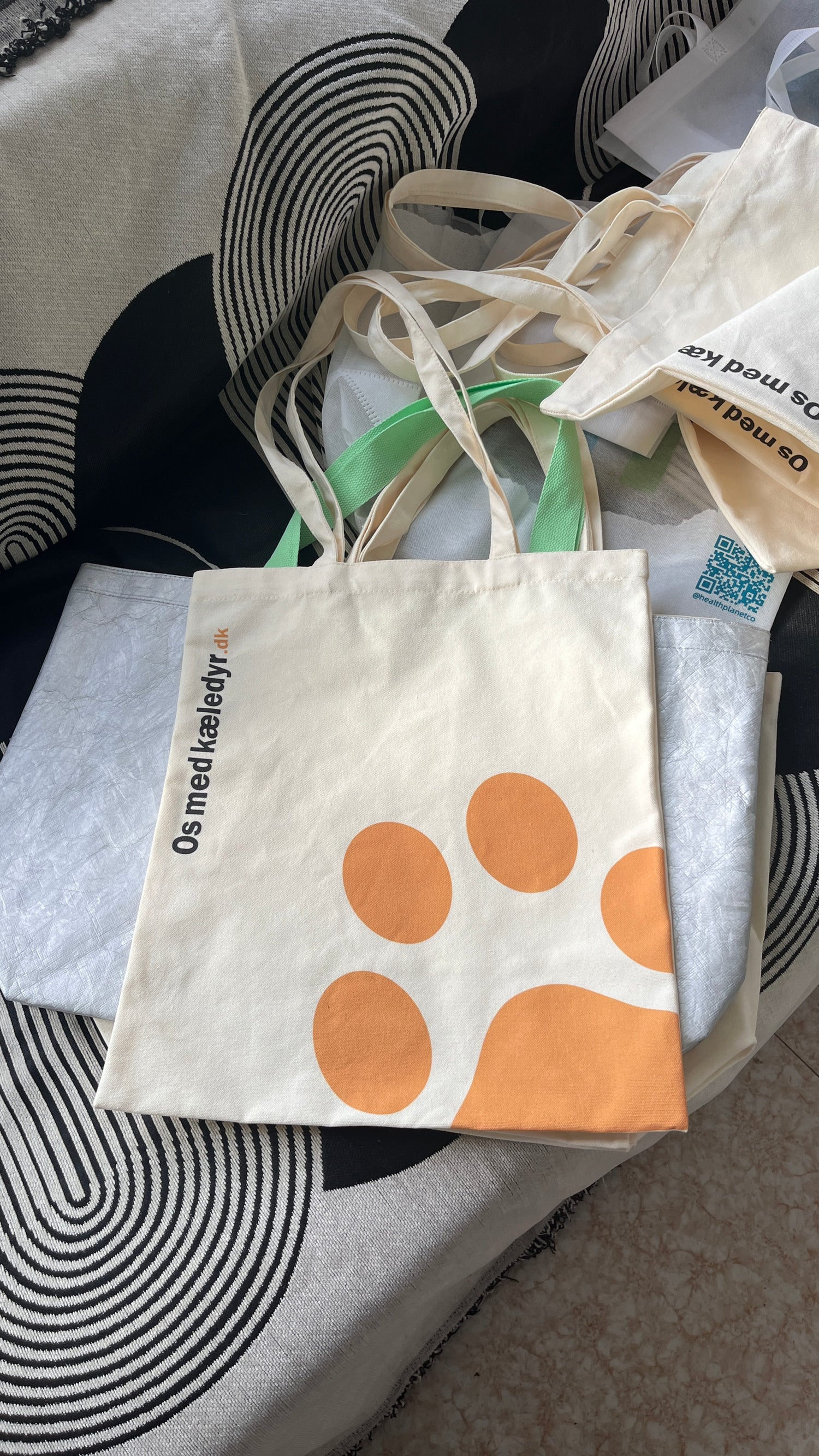 Os med kæledyr - Net - Bomuldsnet med poteaftryk