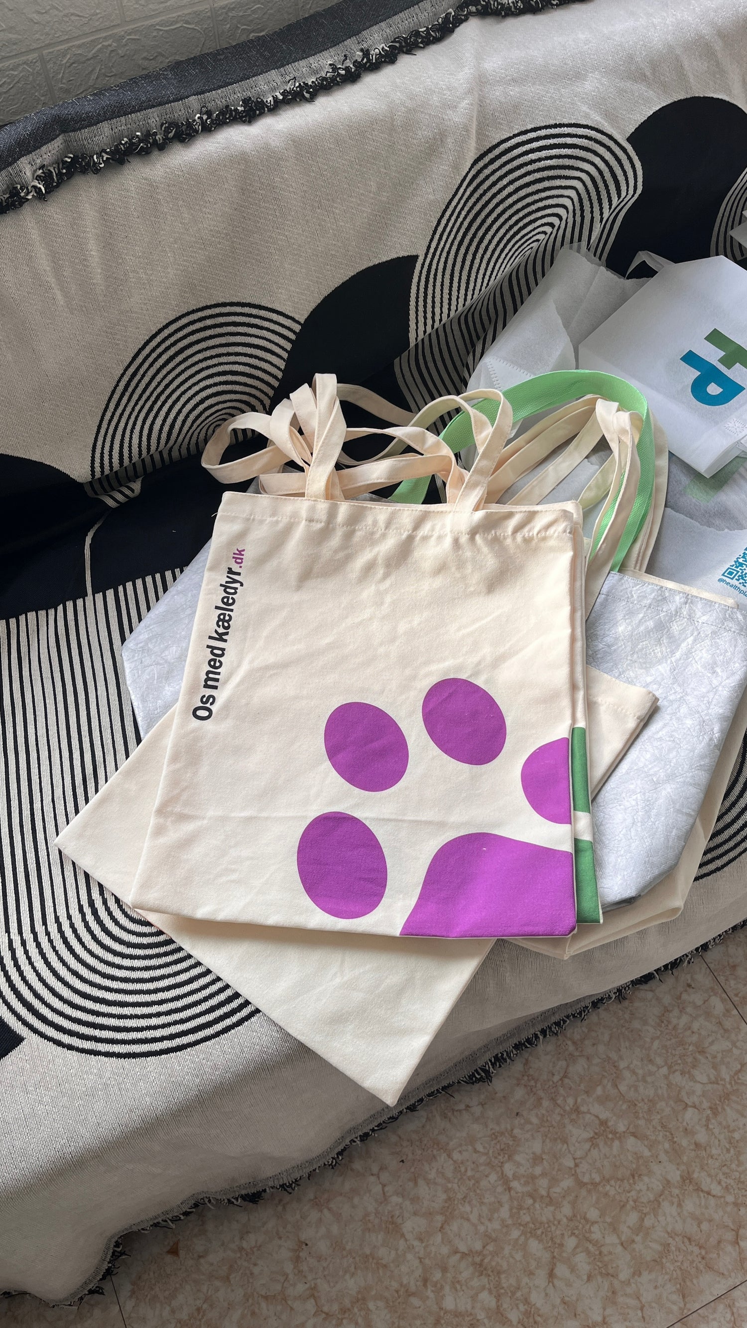 Os med kæledyr - Net - Bomuldsnet med poteaftryk